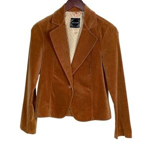 Vintage Women's Body English Brown Velvet Blazer Size 9/10